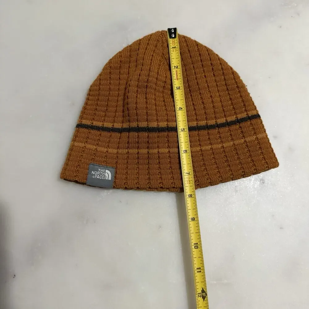 The North Face Brown Knit Beanie Unisex Adults Winter Outdoor Ski Snowboard Hat